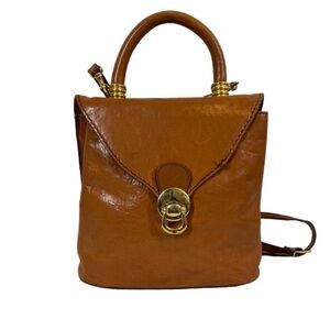Vintage 80s Dillard’s leather top handle satchel crossbody  purse